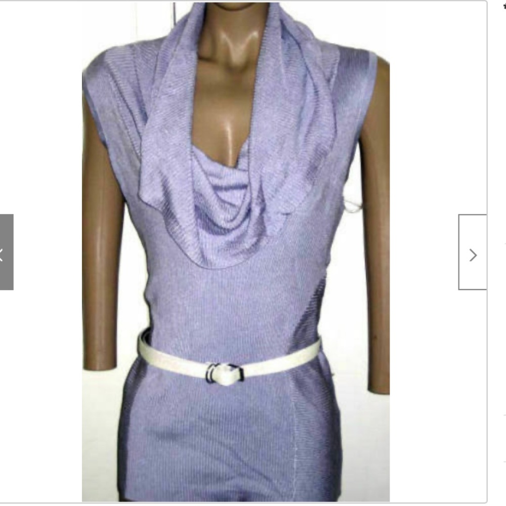 NEW BABY PHAT lavender Sleeveless Cowl Sweater Belted purple 18 20  2X PLUS